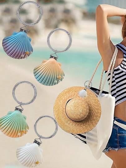 Realistic Starfish & Shell Hat Clip, Ideal For Hat Storage And Anti-Loss. It Is A Cute Accessory Made Of Resin Starfish And Shell Decor. Simple And Practical, Suitable For Beach, Vacation, Office, Commute, Travel, Business Trip, Outdoor Activities, Picnic, Running And Spring/Summer Walks. It Is The Perfect Gift And Souvenir For Holidays, Birthdays, Parties, Weddings, Bridesmaids, Ramadan And Valentine's Day. Also Suitable For Couples.