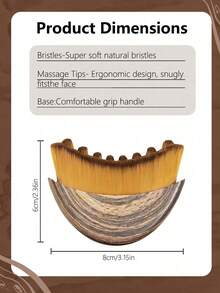 1pc Lymphatic Drainage Facial Brush - Dry Brushing Massager For Face Shaping And Jawline Sculpting - Ergonomic Design Precisely Fits Skin And Relieves Fatigue - Brown - View 4