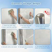 30cm X 300cm Self-Adhesive Transparent Film, Desktop Book Protective Film, Heat-Resistant Kitchen Transparent Film, High Gloss Book Cover Film - Transparent Self-adhesive - View 5