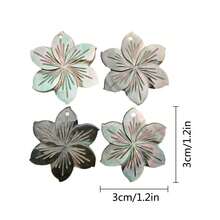 4 mặt dây chuyền hình hoa sứ chạm khắc thủ công từ vỏ sò MOP tự nhiên, dùng để làm khuyên tai hoặc vòng cổ, thiết kế kiểu Hawaii, trang sức đảo nhiệt đới. - màu đen - Xem 68