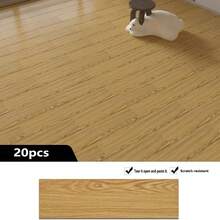 10pcs/20pcs Set 40x15cm/15.75x5.91in 0.6m²/1.2m² Removable Peel And Stick Floor Tiles, PVC Wood Grain Floor Stickers, Furniture Decor For Bedroom, Kitchen, Living Room, Hotel - Multicolor - View 15