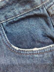 Wide-Leg, Faded Jeans With A Distressed Finish. - Blue - View 4