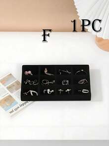 1个/9个装高品质可叠放天鹅绒首饰托盘 - 无绒 - 耐用 - 优雅可叠放首饰托盘/支架，首饰托盘展示架，多隔层首饰托盘，女士礼品创意首饰抽屉内嵌展示盒 - 彩色 - 查看 18