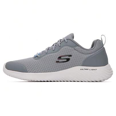 Skechers Men's Lace-Up Casual Sneakers, Lightweight Running Shoes, Comfortable Daily Walking Shoes, 232005-GRY