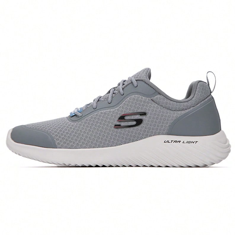 Skechers 男士系带休闲运动鞋，轻便跑步鞋，舒适日常步行鞋，232005-GRY - 灰色 - 查看 1