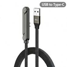 240W Foldable Phone Holder & Cable, Type-C To Lightning, Multi-Angle Adjustable Nylon Braided Cable, 65W USB/Type-C To Type-C High-Speed Data Transfer & Fast Charging Cable Compatible With IPhone 17 Pro Max/17 Pro/17/16 Pro Max/16 Pro/16/15 Pro Max/15 Pro/15 Plus/15, - Black - View 13