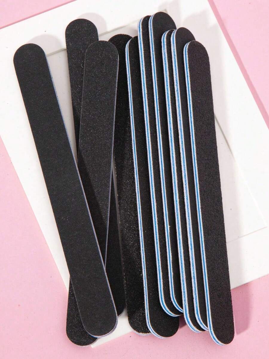 Nail Files - 100/180 Grit Sandpaper Nail Files, Professional Nail Files And Buffing Blocks Set - Professional Gel Nail Files, Black Nail Buffers Nail File Set - Multicolor - View 1