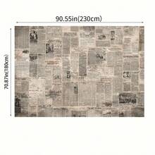 1 pieza Fondo de fotografía impreso en 2D plano, con diseño de periódico vintage. Ideal para fiestas, oficinas, cumpleaños, aniversarios, bodas y otros eventos - 5 - Ver 4