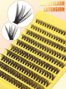 200pcs D-Curl Fluffy DIY Eyelash Clusters, Mixed Natural Eyelash Extensions, Super Thick & Lengthening Lash Clusters, Curled Individual Lashes, Thin & Lengthening Lashes, Cartoon-Like Lengthening Lashes, Suitable For Home Beginners. Super Thick False Eyelashes, Large Capacity Lash Clusters, Eyelash Clusters, Individual Lashes, Lash Clusters, False Eyelashes - View 1