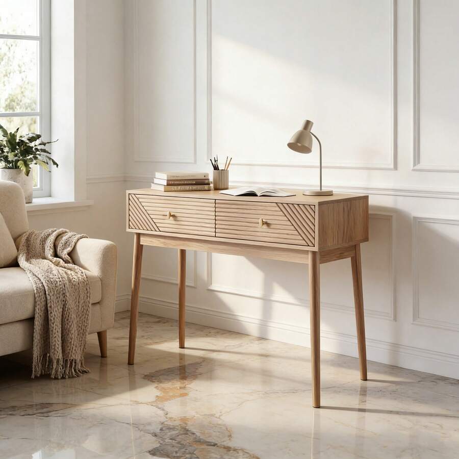 Bench Table - Oak + MDF + Particle Board - View 1