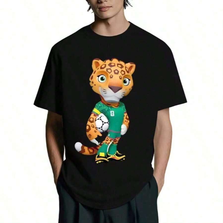 México 2026: Camiseta de Fútbol México Mundial 2026 para Hinchas| Azteca Estampado| Hombre Mujer Algodón - Negro - Ver 1