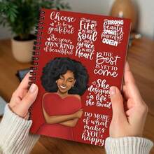 1 Piece Inspirational Spiral Notebook - 100+ Pages Self-Love Journal With Motivational Quotes, Bright Red Cover Conveying Positive Energy, Daily Planner - Perfect Gift, Artistic Cover Design, Eye-Catching - A5 - View 2