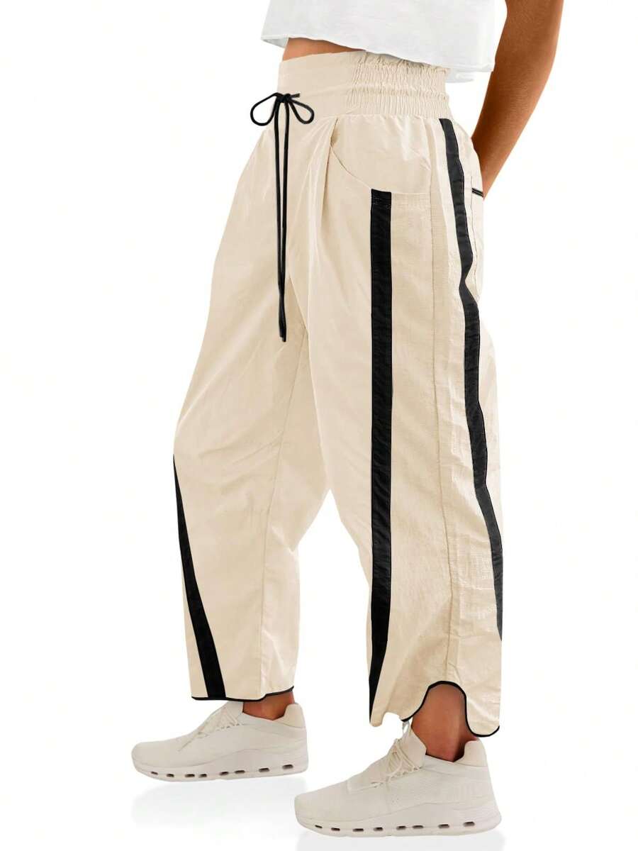 Women's Camping Sweatpants - Wide Leg Baggy Fit With Drawstring Waist & Quick-Dry Fabric For Hiking & Y2K Athletics - quả mơ - Xem 1