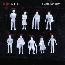 50pcs 1:50/75/87/100/150/200 Scale Whtie Paintable ABS Plastic Miniature People Figures For Landscape Diorama - As Photos - View 10
