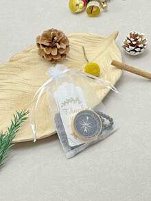 穆斯林节日礼品套装 - 仿珍珠手链配指南针，适合日常佩戴，附赠贺卡 - 彩色 - 查看 9