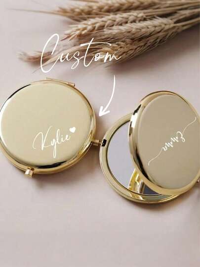 1 Mini Espelho de Maquiagem Personalizado, Presente para Madrinha, Espelho de Maquiagem com Flores para Aniversário, Espelho Cosmético Portátil Feminino, Presente de Agradecimento para Madrinha, Presente para Noiva
