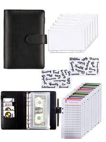 A6 Zipper Cash Envelope Binder For Budgeting And Saving, Budget Planner With Cash Envelopes, Suitable For Savings Challenge - Black - View 11