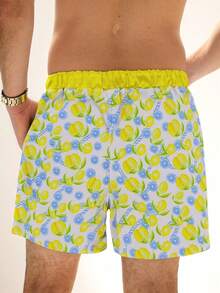 男士休闲水果印花沙滩短裤 - 彩色 - 查看 2