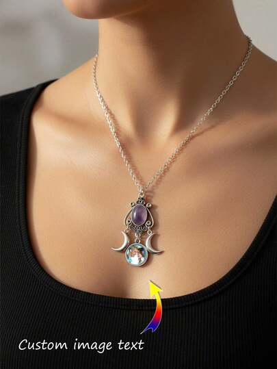 Customized Artemis Necklace - Creative Holiday Commemorative Gift, Suitable For Gifting To Wife, Daughter, Sister, Personalized Moon Goddess Necklace, Unique Holiday Gift, Birthday Gift, Handmade Moon Goddess Necklace - Thoughtful Valentine's Day, Mother's Day Gift Idea, Personalized Gift For Women (Gift Box Included)