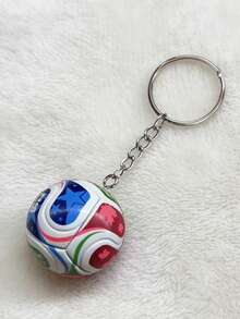 1个2026年足球钥匙扣，3D立体钥匙圈，男女通用足球迷收藏礼品，日常配饰 - 彩色 - 查看 2