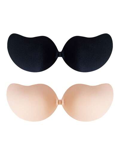 2pcs Reusable Invisible Lift Bra, Backless Strapless Bra Pasties, Suitable For Wearing With Wedding Dresses, Spaghetti Strap Dresses, Jumpsuits And Beach Vacation | Gift For Women | Christmas And Valentine's Day Gift