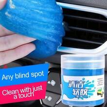 1/2/3 piezas Gel de limpieza para coche, Gel de limpieza mágico, Limo para limpiar el polvo y el barro del interior del coche, ¡Gel universal reutilizable para limpiar las rejillas del coche y el barco! - Celeste - Ver 12
