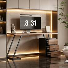 Home Office Desks - Dark Brown + MDF-1 - View 1