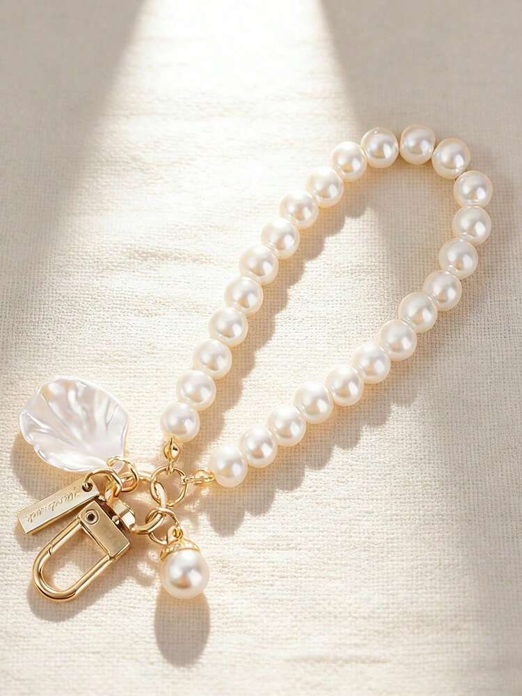 1pc Fashionable & Elegant Shell Pearl Bag Charm/Decoration - Multicolor - View 1