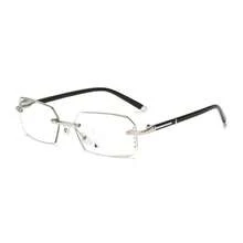 1pc Metallic Frameless Square Chameleon Glasses For Men - Silver - View 2