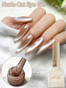 1瓶15毫升磁性猫眼凝胶指甲油，裸色猫眼凝胶指甲油，可卸式，四季皆宜的美甲设计 - 裸色 - 查看 2