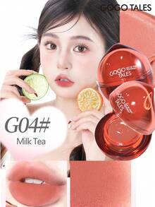 GOGO TALES GOGOTALES 三合一唇泥、腮红和眼影，滋润哑光质地，丝绒哑光唇彩和唇泥，低饱和度裸妆唇膏 - G04# Milk Tea - 查看 6