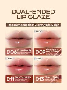 Mistine Tipsy-Lock Lip Duo D12 Batom Matte Hidratante Brilho Espelhado Gloss Labial Barro Matte Batom Cor Nude Não Transferível de Longa Duração - D12 - Visão 10