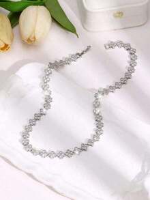 1 Piece Flower Brass Luxury Jewelry Set Women Necklace Jewelry - Vòng cổ hoa - Xem 8
