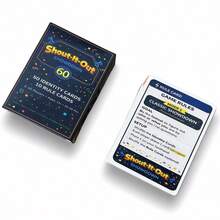 Shout-It-Out Showdown Party Card Game, " Who I Am" Identity Game, 60 Cards (50 Identity + 10 Rule), 2-10 Players, Ages 14+, 10-20 Min, Family Game Night & Holiday Gathering Gift - Black - View 4