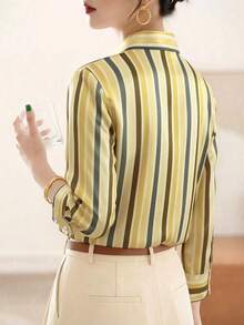 New Loose Long Sleeve Women Blouse Shirt Spring - Yellow - View 3