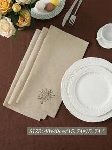 Cirelle 1/2/4 Stücke feine bestickte Servietten, grün oder braun, Dekoration, ölabweisend, geeignet für Zuhause, Feiertage, Party, Essen, Küche, Innen- und Außenbereich, Camping - Grün - Übersicht 3