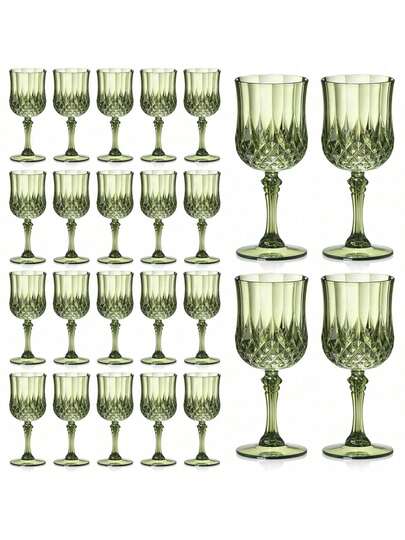 1/3/6/12/24 Pcs 7oz (Approx. 198.4g) Vintage Wine Glasses, Unbreakable Wedding Champagne Flutes, Reusable Drinkware Vintage Embossed Champagne Glasses, Heavy Duty Champagne Cups, Suitable For Party And Wedding Juice Cups, Dishwasher