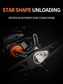 BILLINGS Baitcasting Fishing Reel 8KG Max Drag Lure Fishing Reel With Magnetic Braking System 6.3:1 Gear Ratio High Strength Metal Spool Sturdy Durable - Multicolor - View 6