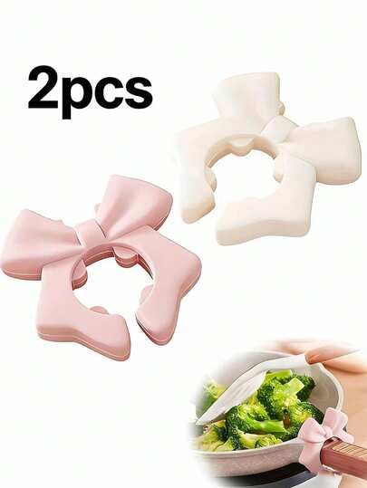 1/2pcs Non-Slip Heat-Resistant Silicone Spoon & Scraper Holder With Half-Bow Design - Space-Saving Kitchen Storage Rack For Countertop Utensil Organization, Compatible For Spoons & Scrapers