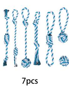 1pc Set Light Blue Refreshing Series Rope Chew Toys For Dogs - Light Blue - View 11