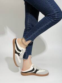 Nuevas sandalias deportivas planas de malla para mujer, diseño deportivo exterior talla grande reciente - Negro - Ver 6