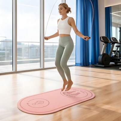 Extra Thick Yoga & Exercise Mat 123x62x0.5cm, Non-Slip Foam Skipping Rope Mat For Home Gym, Cardio, HIIT, Yoga & Floor Protection