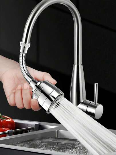 1个通用节水防溅水龙头延长管带过滤器，适用于厨房和浴室水槽，家居升级必备及学生必需品