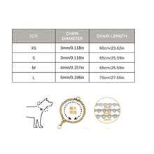 Solid Copper Dog Training Collar, Durable P-Chain, Anti-Chew, Non-Fading - Gold - View 2