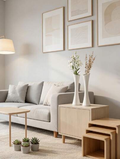 1个高品质白色塑料火炬花瓶，适用于人造花、鲜花，现代北欧风格装饰花瓶，防滑设计，可水洗，不易碎，适合家居装饰、郁金香花束摆设，弹性好，非常适合客厅、厨房、阳台展示、婚礼、派对、节日、生日、母亲节礼物、家居装饰、花瓶、餐桌摆件、装饰花束等。