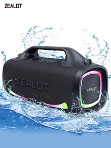 ZEALOTS79 100W 無線喇叭，具備 RGB 彩色燈光、支援 SD 卡/USB/AUX 介面，並可進行免持通話。適合戶外活動、舞會、家庭聚會及海灘派對 - 均碼 - 查看 3