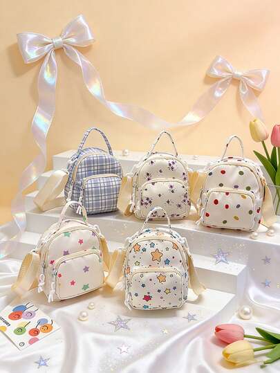 1pc This Stylish And Minimalist Japanese-Style Mini Shoulder/Crossbody Bag Features A Nylon Zipper Closure And An Adjustable Shoulder Strap. Suitable For Various Occasions And Versatile Uses, It'S Perfect For Outdoor Activities, Playtime, Commuting, And More, Making It A Perfect Gift For Teenagers.