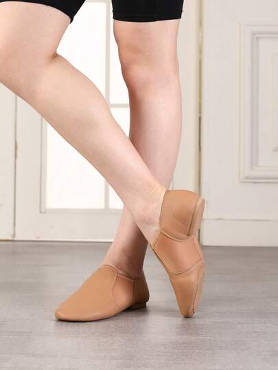 Soft Leather Jazz Shoes, Lightweight Black Flat Shoes, Ballet Shoes, Yoga Shoes