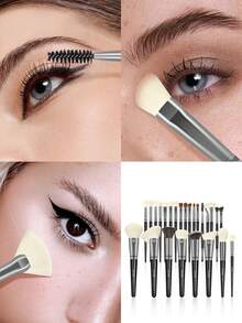 MAANGE 25 Piece Professional Makeup Brush Set, Complete Makeup Set, Soft Fiber Makeup Tools Suitable For Powder And Liquid, Beauty Brush Gift Set Suitable For Women And Girls, Travel Makeup Brush Set - Black - View 8