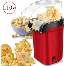 Electric Popcorn Maker (110v) Hot Air Machine Makes Popcorn Without Oil Quickly - 紅色 - 查看 3